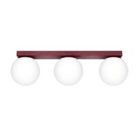 Deckenlampe blendarm Glas Stahl Burgund G9 L:50 cm