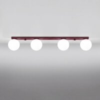 Deckenlampe blendarm Glas Stahl Burgund G9 L:88 cm