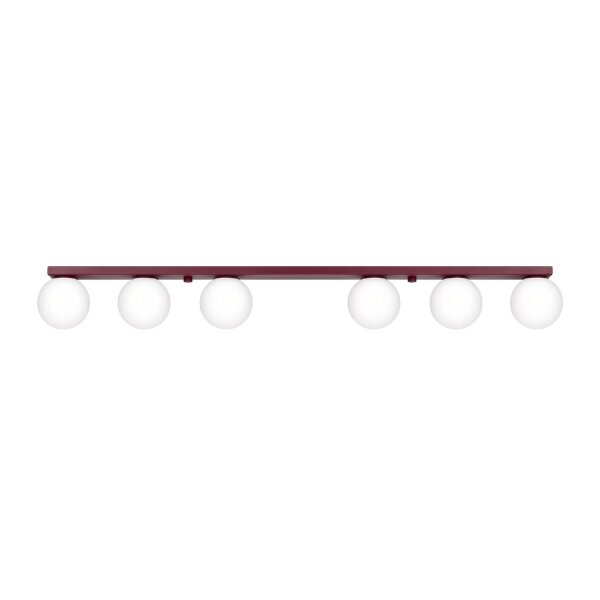 Deckenlampe blendarm Glas Stahl Burgund G9 L:120cm