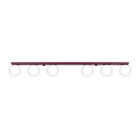 Deckenlampe blendarm Glas Stahl Burgund G9 L:120cm