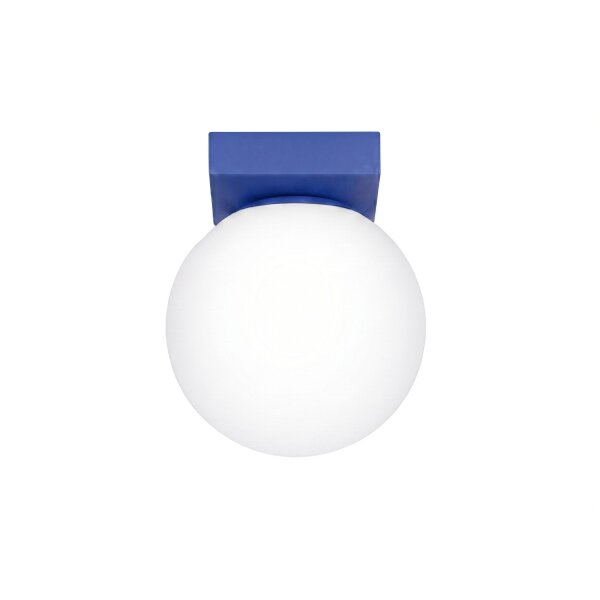Deckenlampe blendarm Glas Stahl Ultramarin G9 L:12cm