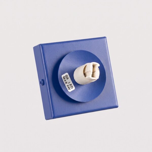 Deckenlampe blendarm Glas Stahl Ultramarin G9 L:12cm