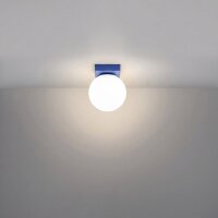 Deckenlampe blendarm Glas Stahl Ultramarin G9 L:12cm