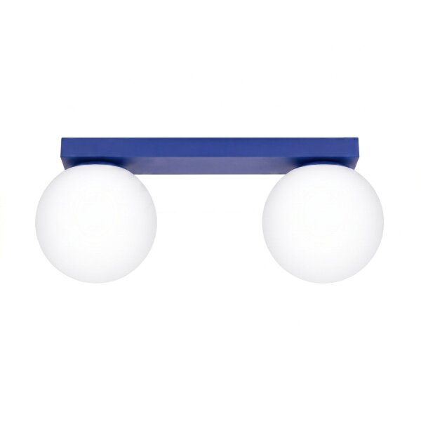Deckenlampe Glas Stahl Ultramarin 2-flammig G9 34,5cm
