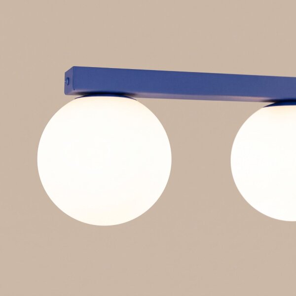 Deckenlampe Glas Stahl Ultramarin 2-flammig G9 34,5cm