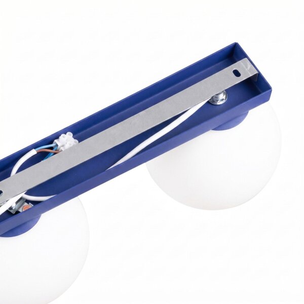 Deckenlampe Glas Stahl Ultramarin 2-flammig G9 34,5cm