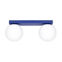 Deckenlampe Glas Stahl Ultramarin 2-flammig G9 34,5cm