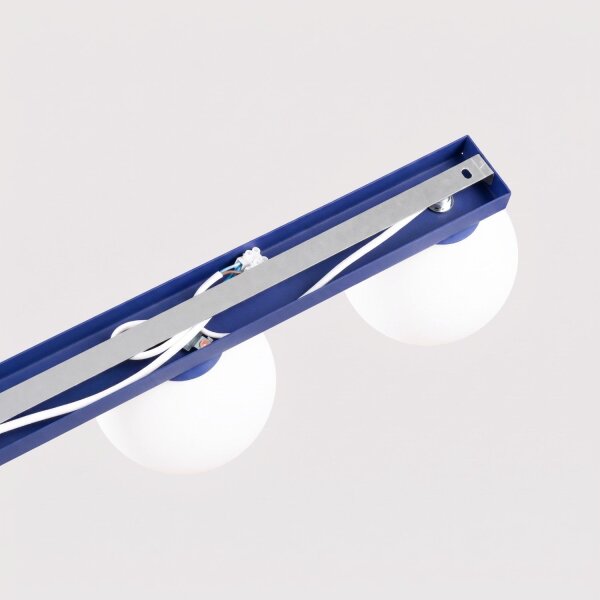 Deckenlampe Glas Stahl Ultramarin 3-flammig G9 L:50cm