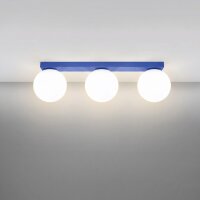 Deckenlampe Glas Stahl Ultramarin 3-flammig G9 L:50cm