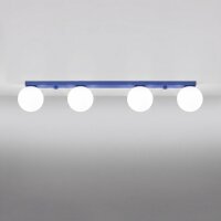 Deckenlampe Glas Stahl Ultramarin 4-flammig G9 L:88cm