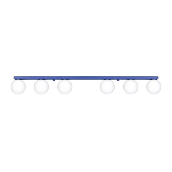 Deckenlampe Glas Stahl Ultramarin 6-flammig G9 L:120cm