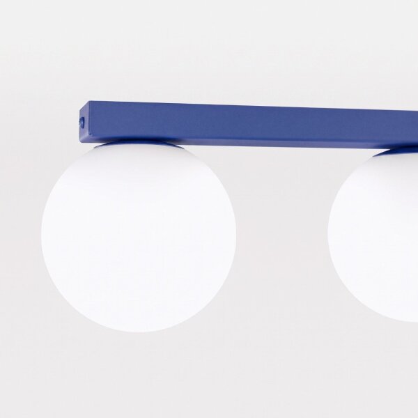 Deckenlampe Glas Stahl Ultramarin 6-flammig G9 L:120cm