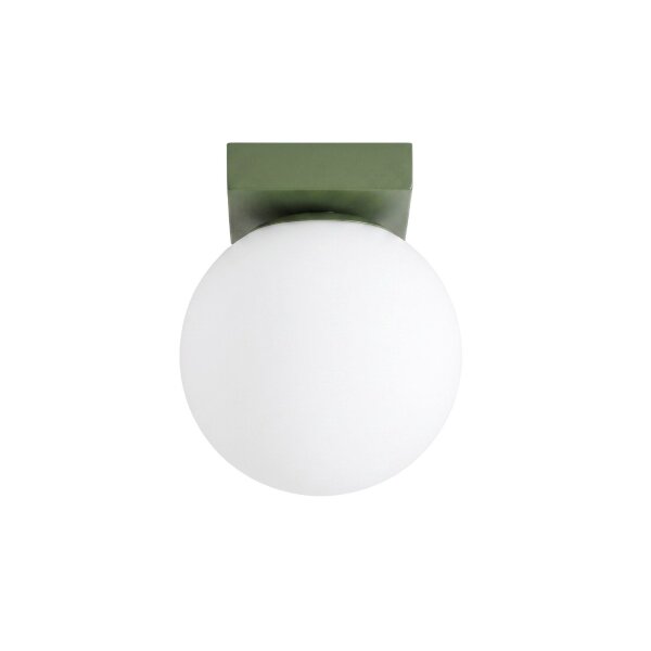 Deckenlampe Glas Stahl Olivgrün satiniert G9 B:12cm