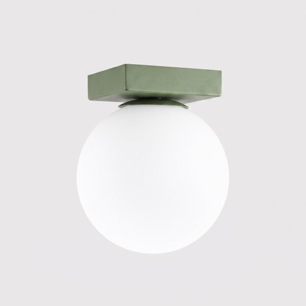 Deckenlampe Glas Stahl Olivgrün satiniert G9 B:12cm