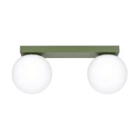 Deckenlampe Glas Stahl Olivgrün 2-flammig G9 L:34,5cm