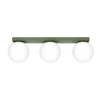 Deckenlampe blendarm Glas Stahl Olivgrün G9 L:50cm