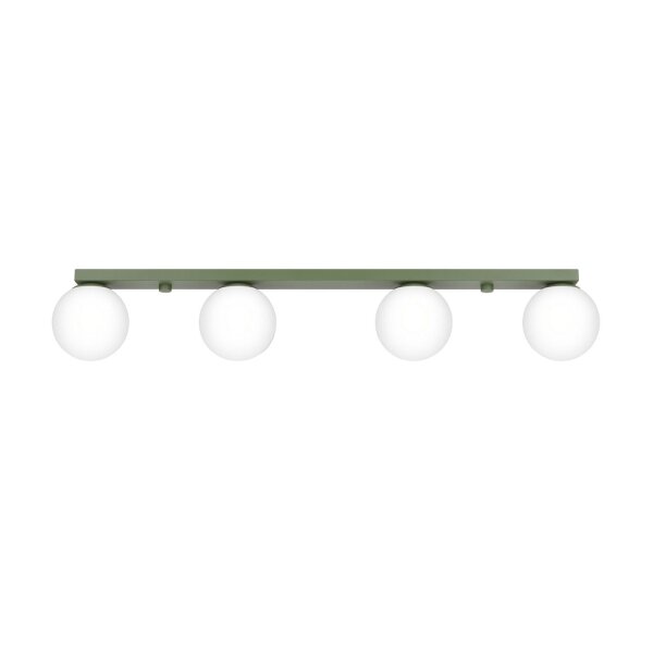 Deckenleuchte blendarm Glas Stahl Olivgrün G9 88cm