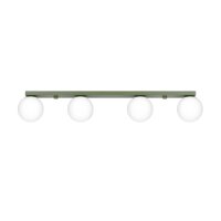 Deckenleuchte blendarm Glas Stahl Olivgrün G9 88cm