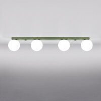 Deckenleuchte blendarm Glas Stahl Olivgrün G9 88cm