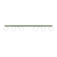 Deckenlampe blendarm Glas Stahl Olivgrün G9 L:120cm