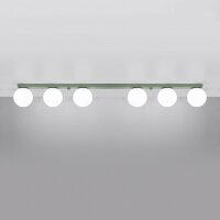 Deckenlampe blendarm Glas Stahl Olivgrün G9 L:120cm
