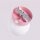 Wandlampe Schalter Glas Stahl Rosa G9 B:12 cm rund