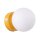 Wandlampe Schalter Glas Stahl Gelb G9 H:12 cm rund