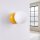 Wandlampe Schalter Glas Stahl Gelb G9 H:12 cm rund