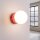 Wandleuchte Schalter Glas Stahl Rot G9 B:12cm rund