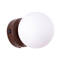 Wandlampe Schalter blendarm Glas Stahl Braun G9 T:14cm