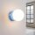 Wandlampe Schalter blendarm Glas Stahl Hellblau G9 12cm