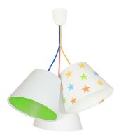 H&auml;ngeleuchte Kinderlampe Wei&szlig; Gr&uuml;n Sterne Stoff