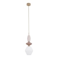 Pendelleuchte Glas Stahl Sandfarben E14 &Oslash;15 cm Modern