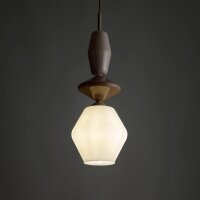 Pendelleuchte Glas Stahl Sandfarben E14 Ø15 cm Modern