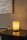 Tischlampe Holz dunkel Stoff Beige E14 H:19 cm