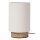 Tischleuchte Holz hell Stoff Beige E14 Ø12 cm rund
