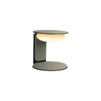 LED Tischleuchte dimmbar Holz Glas Gr&uuml;n 3000K &Oslash;20 cm