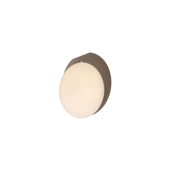 LED Tischlampe dimmbar Holz Glas Taupe 3000K H:20,4 cm