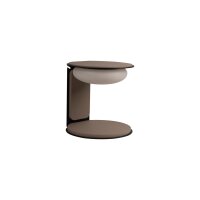 LED Tischlampe dimmbar Holz Glas Taupe 3000K H:20,4 cm