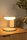 LED Tischlampe dimmbar Holz Glas Taupe 3000K H:20,4 cm