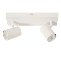 Deckenstrahler schwenkbar Weiß 2-flammig GU10 H:15 cm