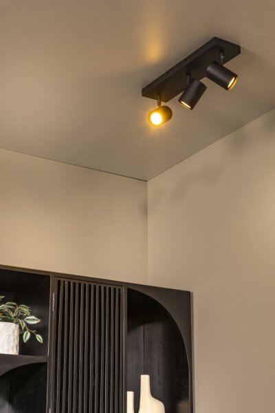 Deckenspot schwenkbar Schwarz 3-flammig GU10 L:40 cm