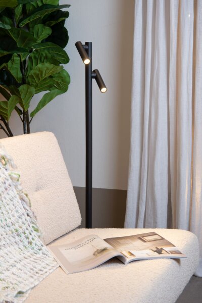 LED Stehlampe Akku Schwarz 2-flammig 2700K IP54 120 cm