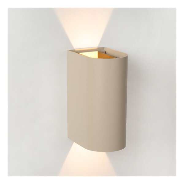 LED Außenwandlampe Aluminium Taupe CCT 2200-3000K IP54