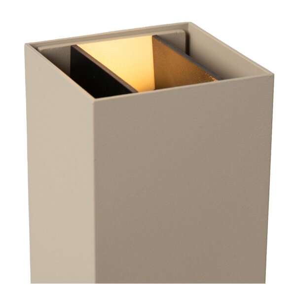LED Außenwandleuchte Alu Taupe 2200-3000K IP54 H:15 cm