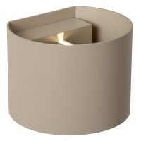 LED Wandleuchte Up Down Taupe CCT 2200-3000K IP54 rund