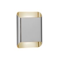 LED Wandleuchte Up Down Chrom 2200-3000K IP54 B:14,5 cm