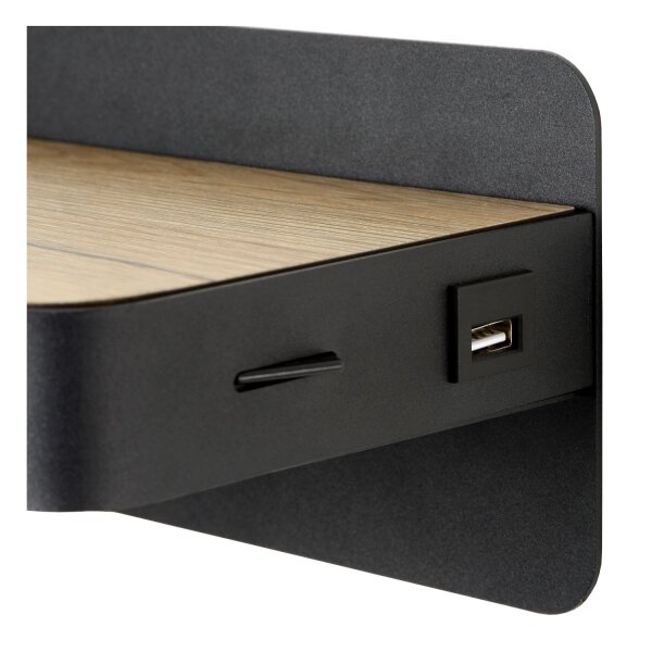 LED Wandleuchte USB-Ladefunktion Schwarz Natur 3000K