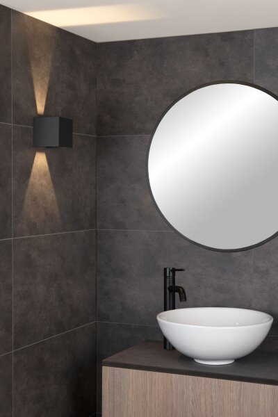 LED Wandlampe Up Down Schwarz 2700K IP54 H:10 cm 160 lm