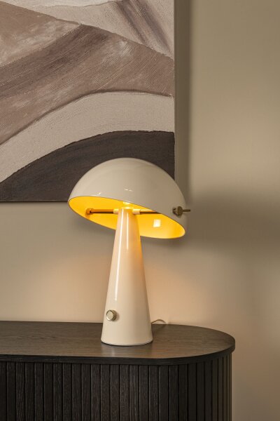 Tischleuchte schwenkbar Drehdimmer Beige E27 H:51,8 cm